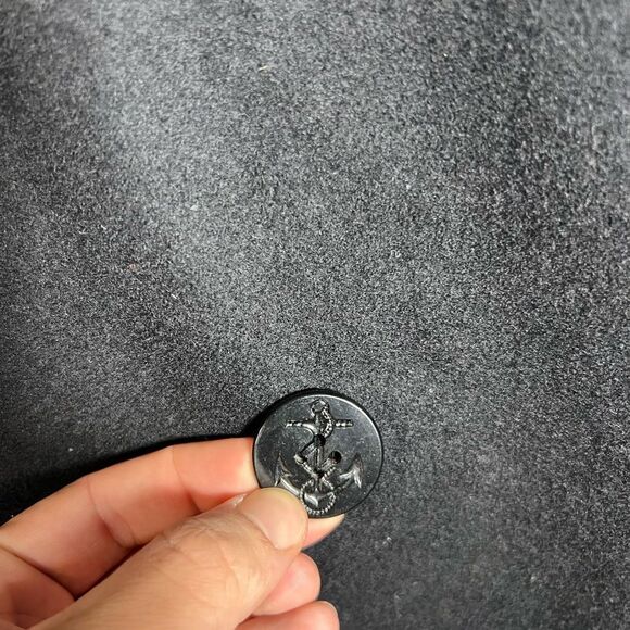 Vintage 90s DSCP Quarterdeck Naval Black Military Wool Heavy Peacoat Jacket 44L - Picture 6 of 13